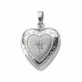 Sterling Silver Diamond Accented Heart Locket